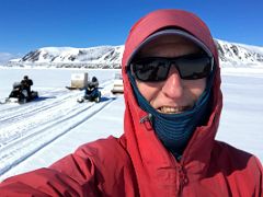 01A Jerome Ryan Well Dressed Against The Wind In 0C Weather On The Qamutiik Sled At The Beginning Of Day 1 On Floe Edge Adventure Nunavut Canada